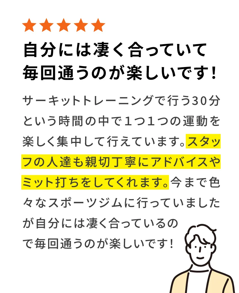 自分には凄く合っていて毎回通うのが楽しいです！